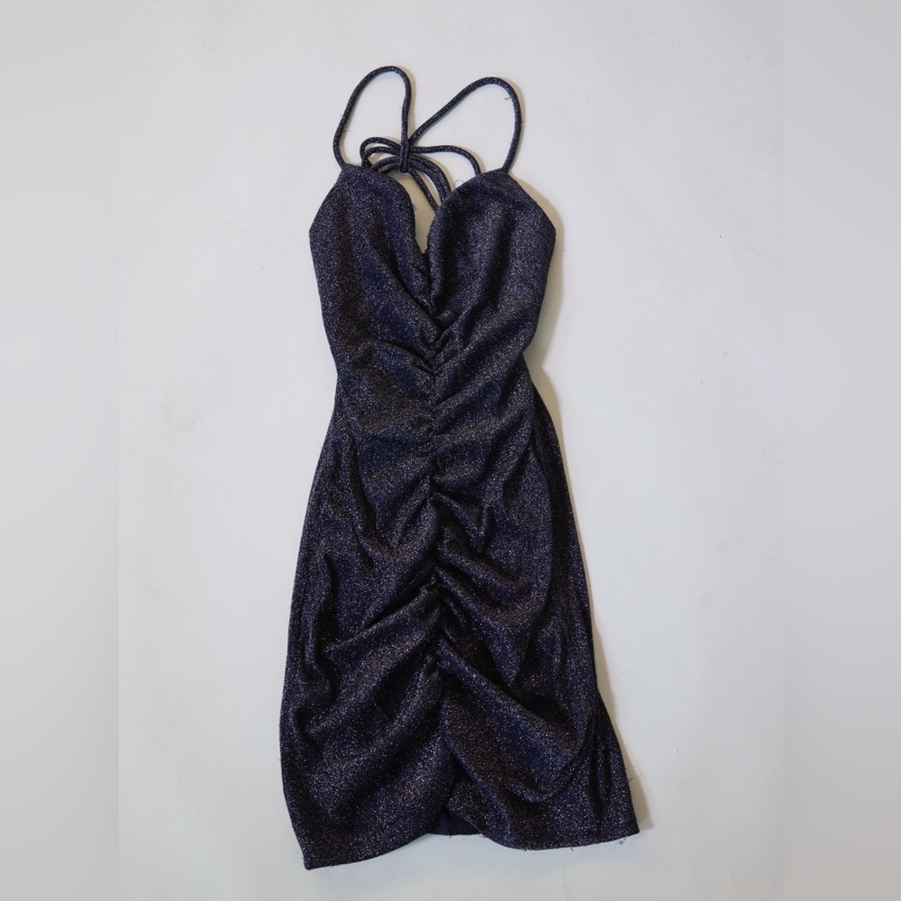 Crystal Doll Glittering Black Backless Dress